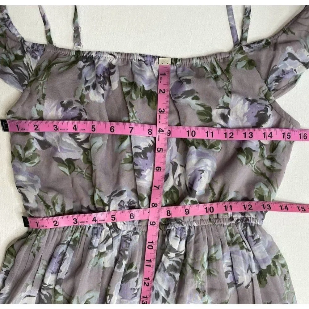 Childrens Place Girls Purple Floral Cold‎ Shoulder Chiffon High Low Dress XXL 16 - Picture 6 of 8